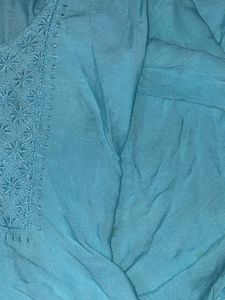 Teal Flowy Kurti
