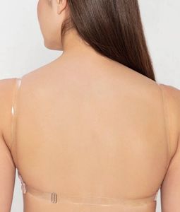 B’ZAR Nude Bra with Clear Straps 36D