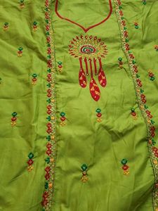 Unstiched Fabric Cotton Suit With Dupatta
