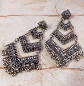 Oxidised chandelier earrings