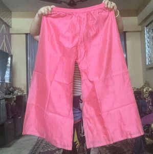 Wide Legged Ethnic Pink Silk  Palazzo Pants