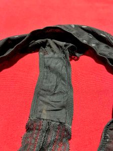 Black Polka Dot Lace Thong Panty