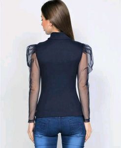 Trendy Stylish Net Sleeves Top