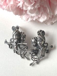 Silver Replica Radha Krishna Earring