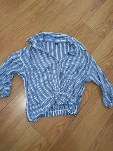 Striped Tie-Front Top