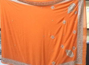 Orange Embellished Saree