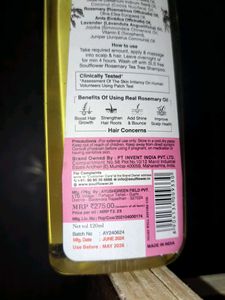 Soulflower Rosemary Lavender Hair Oil