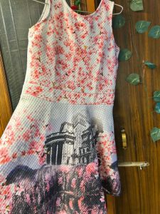 Floral & Architecture Print Dress