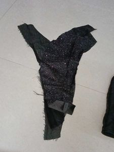 Black Colour Shinny Blouse Festive Wear