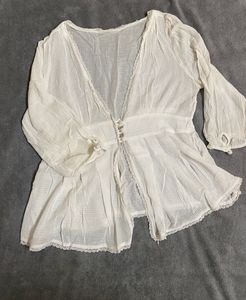 White Lace Top And Hnm Skirt Set
