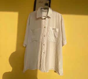 White Fancy Shirt With Two Pocket