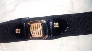Black Elastic Rhinestone Belt