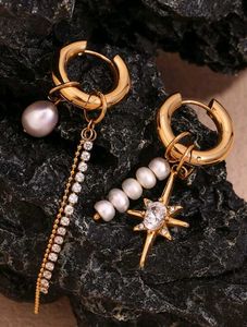 Asymmetrical Pearl Drop Earrings