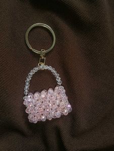mini beaded bag keychain
