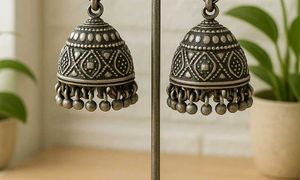 Silver Jhumka Earrings