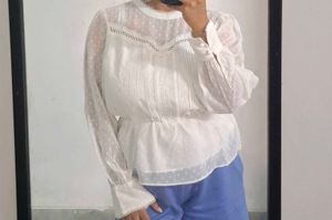 Elegant White Sheer Top