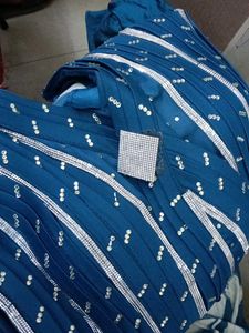Blue Embellished  One Min Saree
