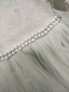 Beautiful Sparkle With Beads Green Frock