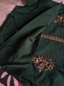Green Embroidered Kurta