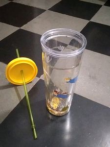 Juice Bottle With Straw. Made By Quality Plastic