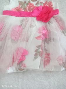 White Floral Frock 6-12 Months