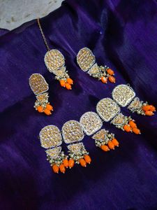 Orange & Golden Jewellery Set