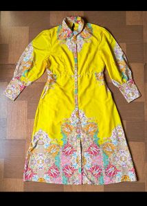 Sale Yellow Printed Shirt Dress