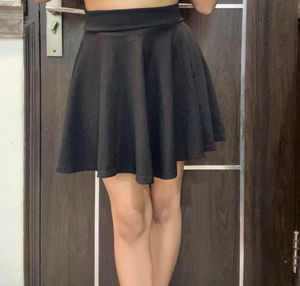 Imported Black Flared Skirt