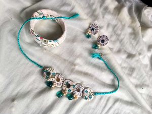 Floral Fabric Jewelry Set
