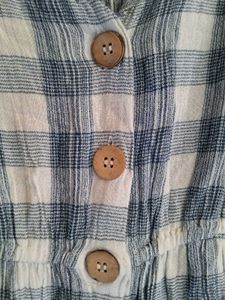 White&amp;blue Checks Dress