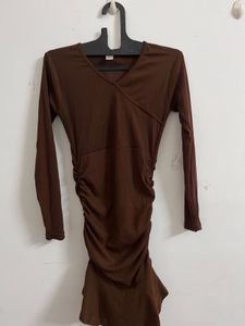 Brown Bodycon Mini Dress