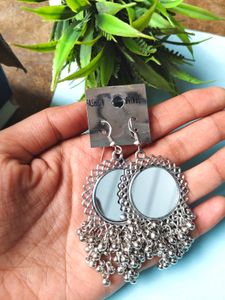 Oxidised Trending Silver Earring Pair