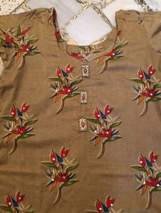 Cotton Salwar Suit With Crepe Dupatta