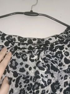 (Black N White) Cheetah Print Long Skirt