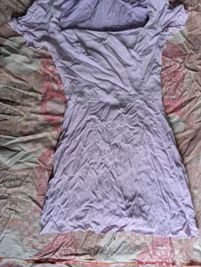Lilac Ribbed Mini Dress