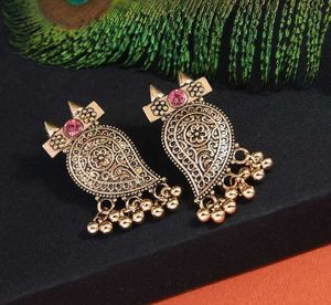 Antique Gold Plated Boho Chic Drop Earrings