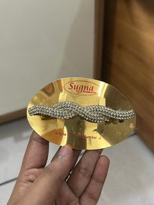 Premium Golden Hair Clip With Stones