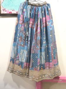 Blue Patchwork Lehenga Skirt