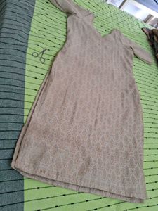 Banarasi zari embroidery silk kurta kameez wear