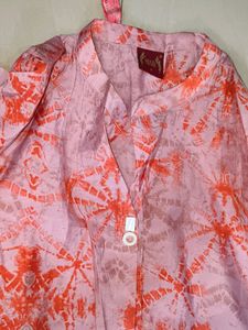 Poly cotton tie &amp; dye long kurti