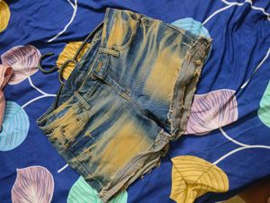 Distressed Denim Shorts