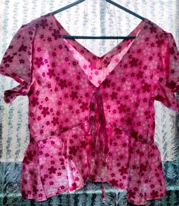 Baby Pink Floral Top Perfect For Summer