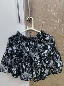 Floral Ruffle Mini Skirt