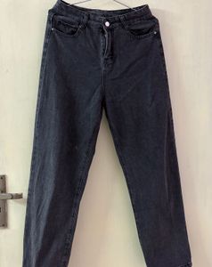 Black Wash Wide Leg Jeans
