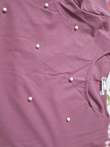 Mauve Bow Sleeves Top