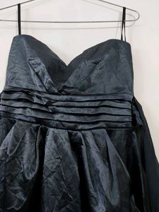 Bluish Grey Satin Bridal Dress