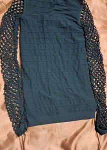 Cutout Long Sleeve Black Top