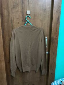 Brown V-Neck Knit Sweater(unisex)
