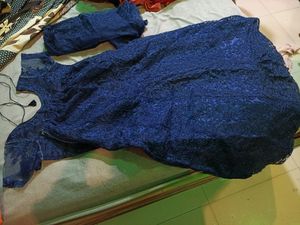 blue bust size 38  net lehenga with dupatta