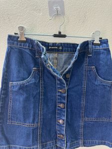 Stradivarius Denim A-Line Skirt